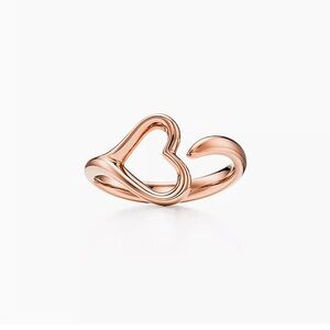 Tiffany’s Elsa Peretti open heart ring in rose gold.  Size 7.